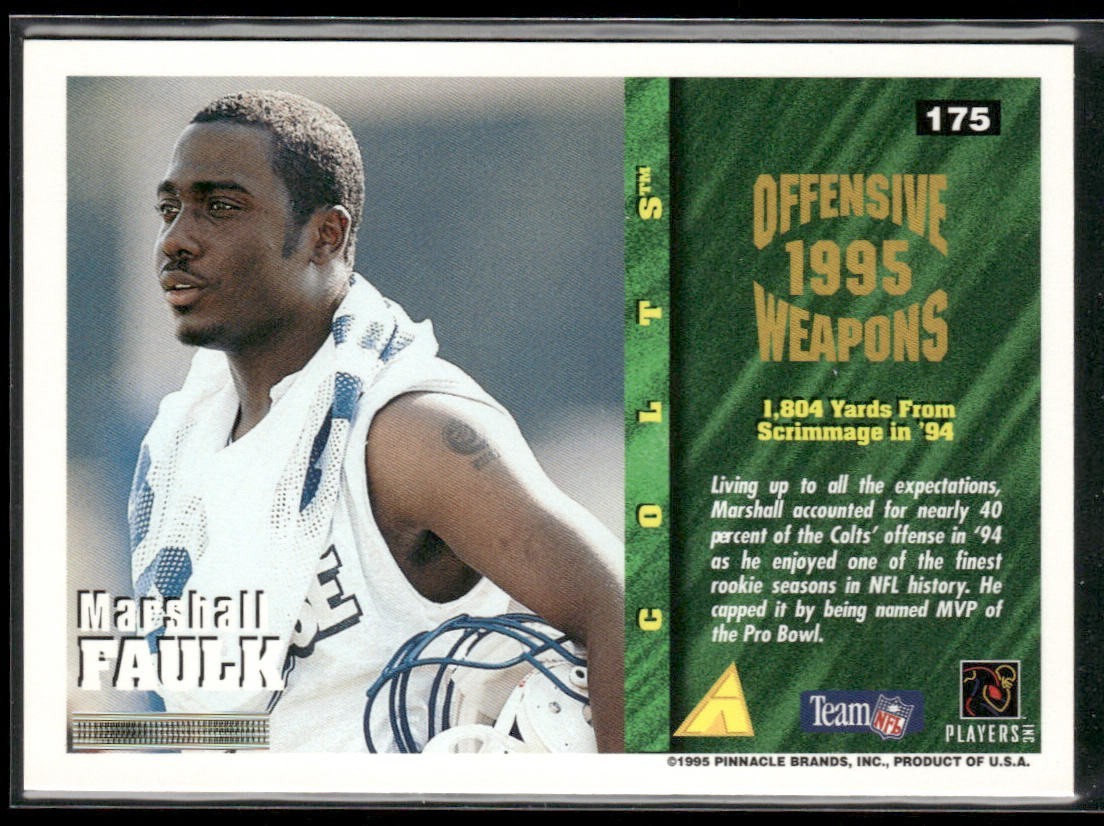 Marshall Faulk Player Lot Bundle 10 Different Football Cards MF002 2 RC back