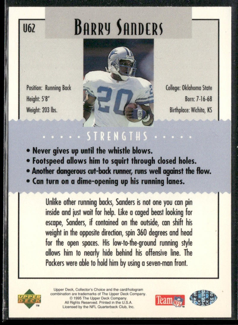 Barry Sanders Player Lot Bundle 10 Different Football Cards BS008 Lions back
