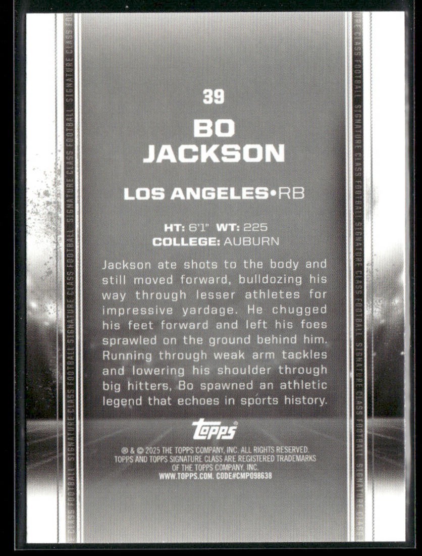 Bo Jackson Player Lot Bundle 10 Different Football Cards BOJ002 Raiders back