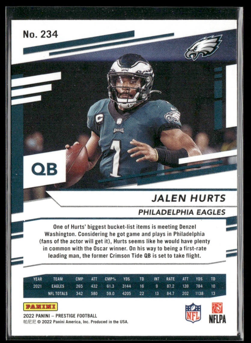 Jalen Hurts Player Lot Bundle 10 Different Football Cards JH004 Eagles back