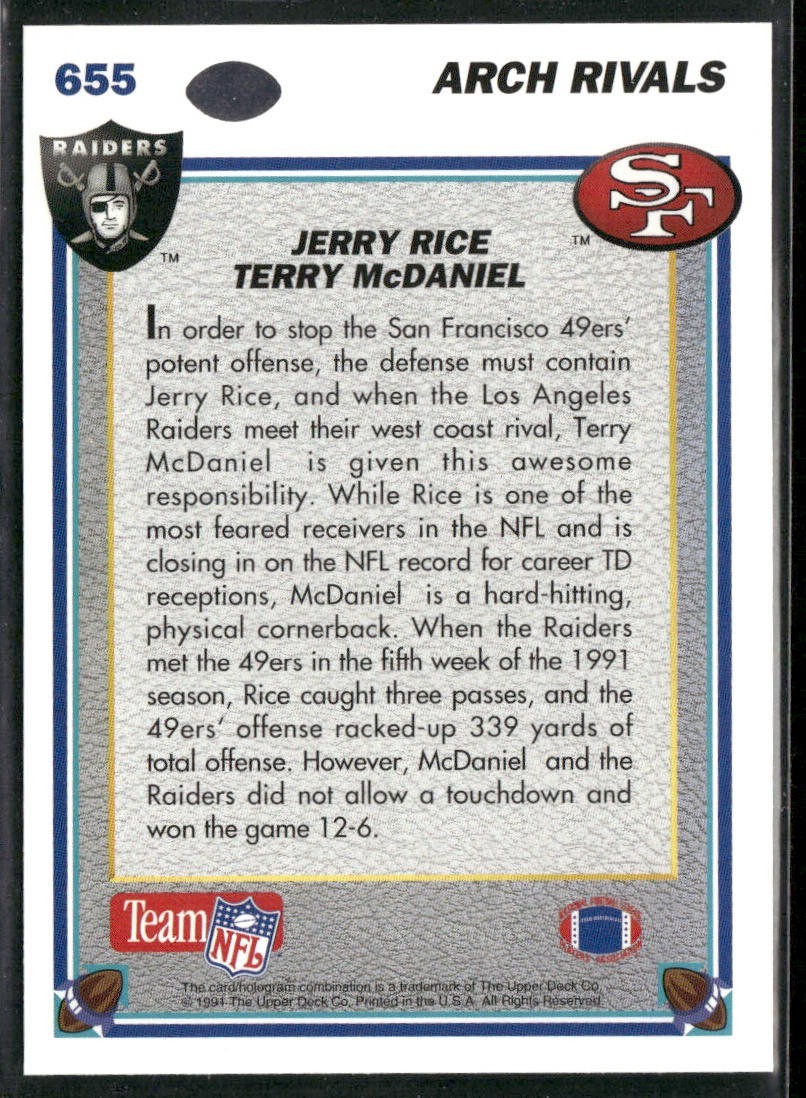 Jerry Rice Player Lot Bundle 10 Different Football Cards JR005 49ers back