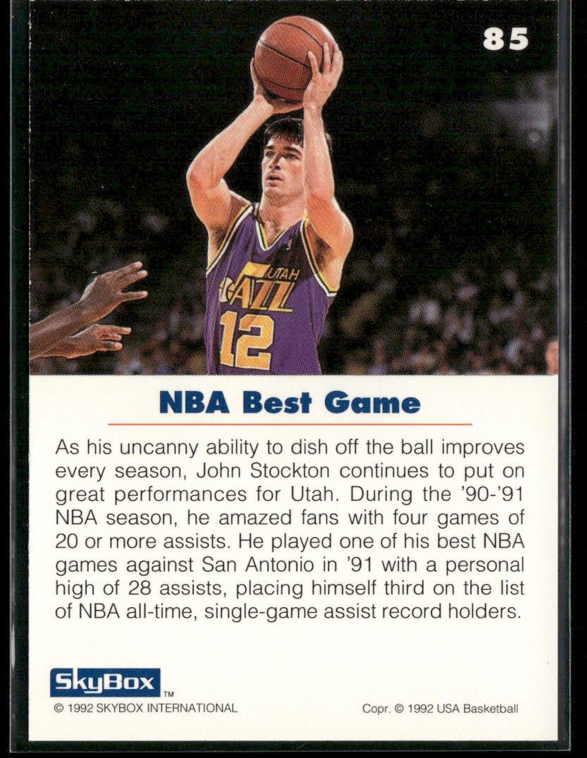 John Stockton Player Lot Bundle 10 Basketball Cards JS004 Utah Jazz back