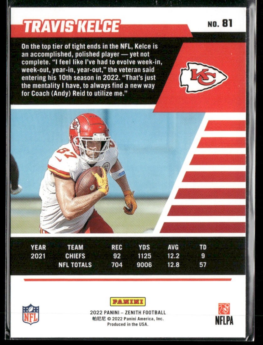 Travis Kelce Player Lot Bundle 10 Different Football Cards TK002 Chiefs back