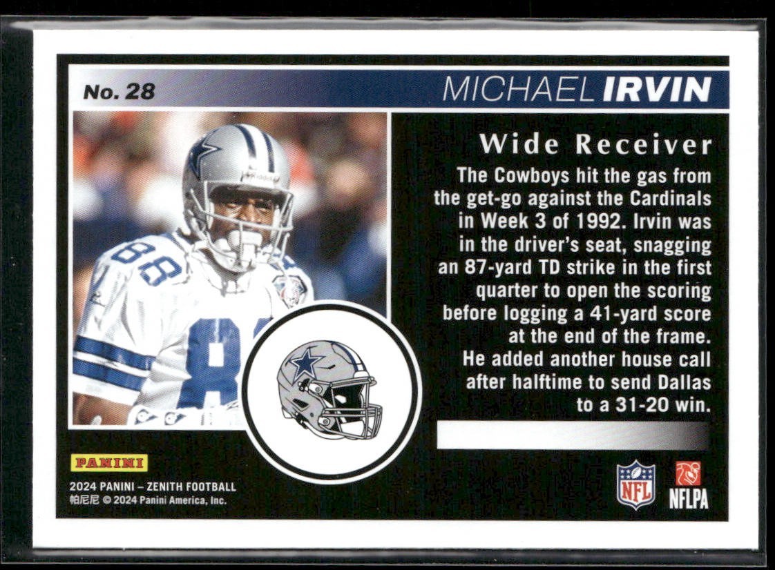 Michael Irvin Player Lot Bundle 10 Different Football Cards MI005 Cowboys back