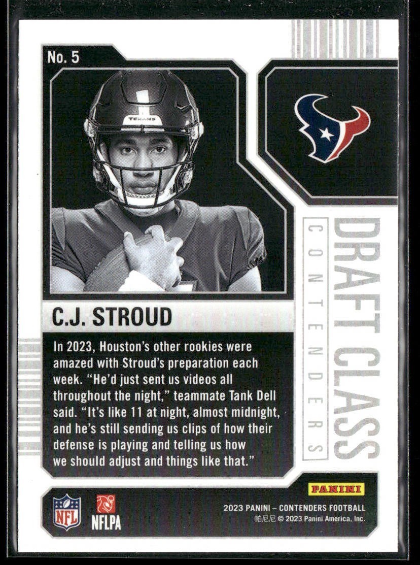 CJ Stroud Player Lot Bundle 10 Different Football Cards CJS001 4 RC back