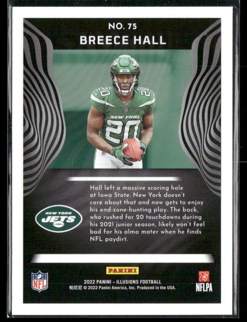 Breece Hall Player Lot Bundle 10 Different Football Cards BH001 Jets 4 RC back