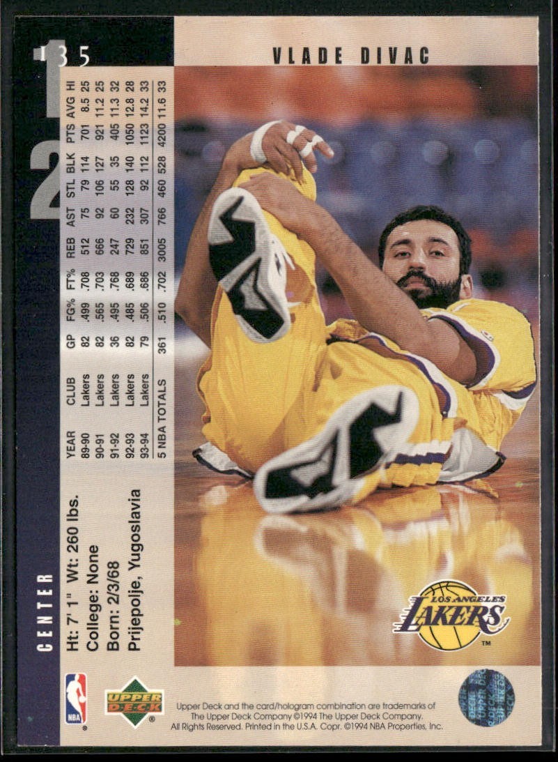 Vlade Divac Player Lot Bundle 10 Basketball Cards VD001 Lakers Hornets back