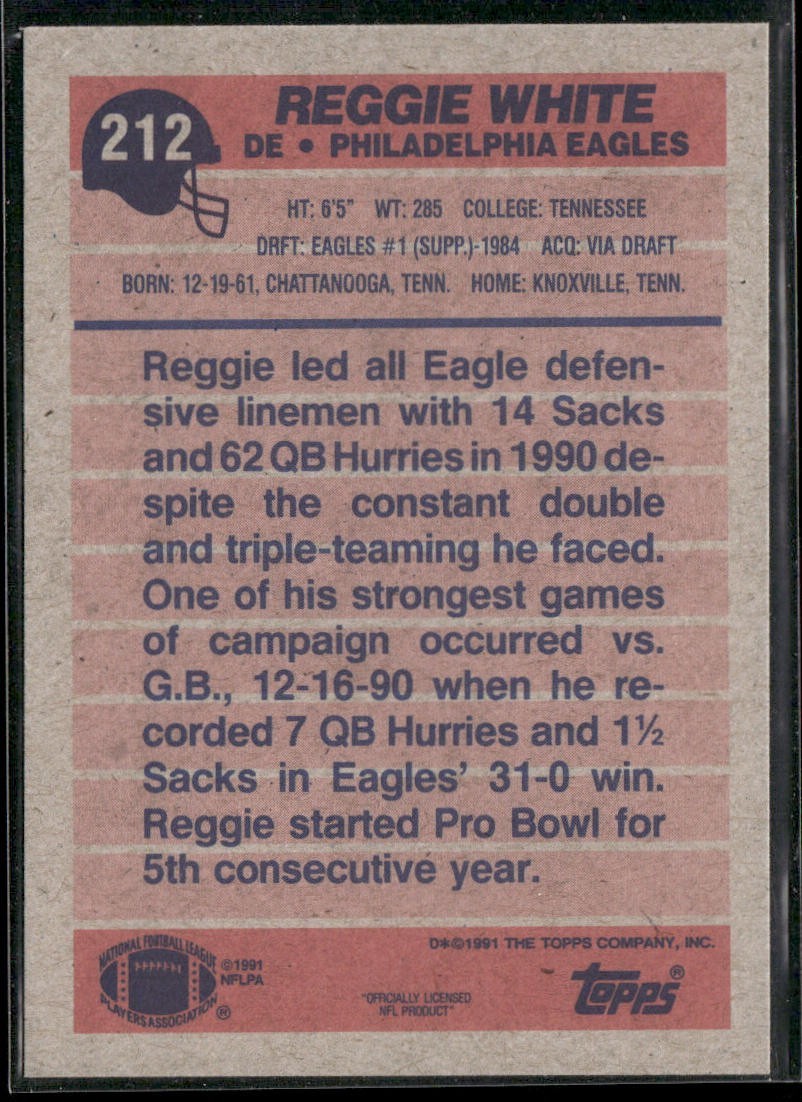 Reggie White Player Lot Bundle 10 Different Football Cards RW006 Eagles Packers back
