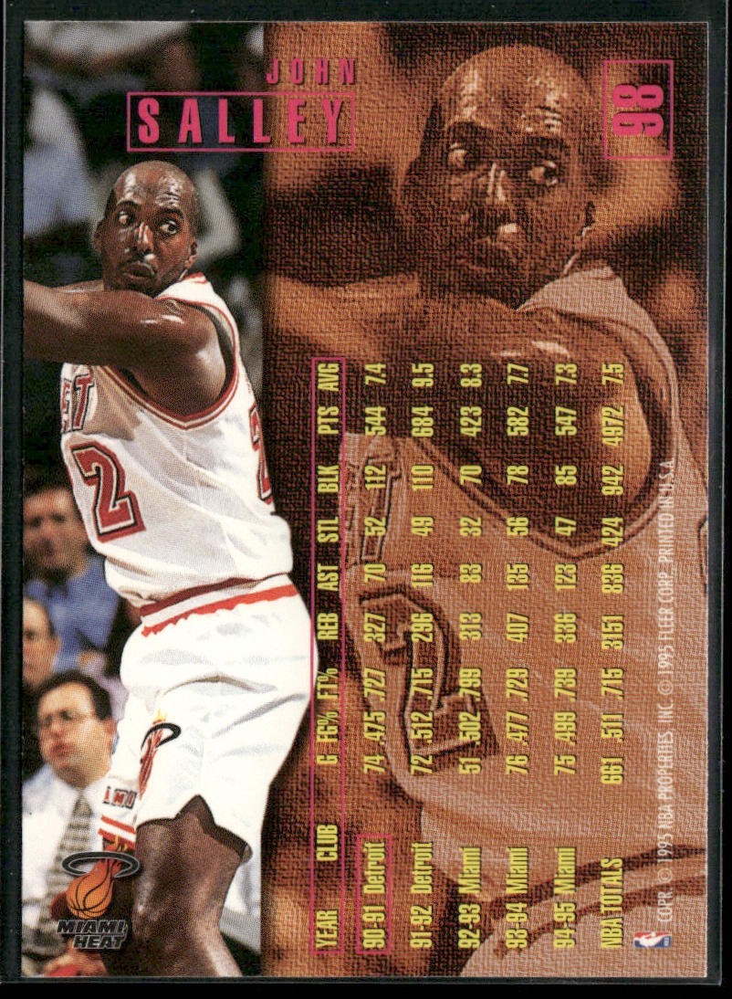 John Salley Player Lot Bundle 10 Basketball Cards JS004 Heat Pistons back