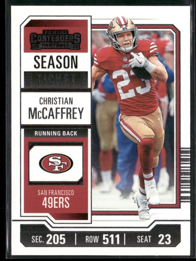 Christian McCaffrey Player Lot Bundle 10 Different Football Cards CM002 back
