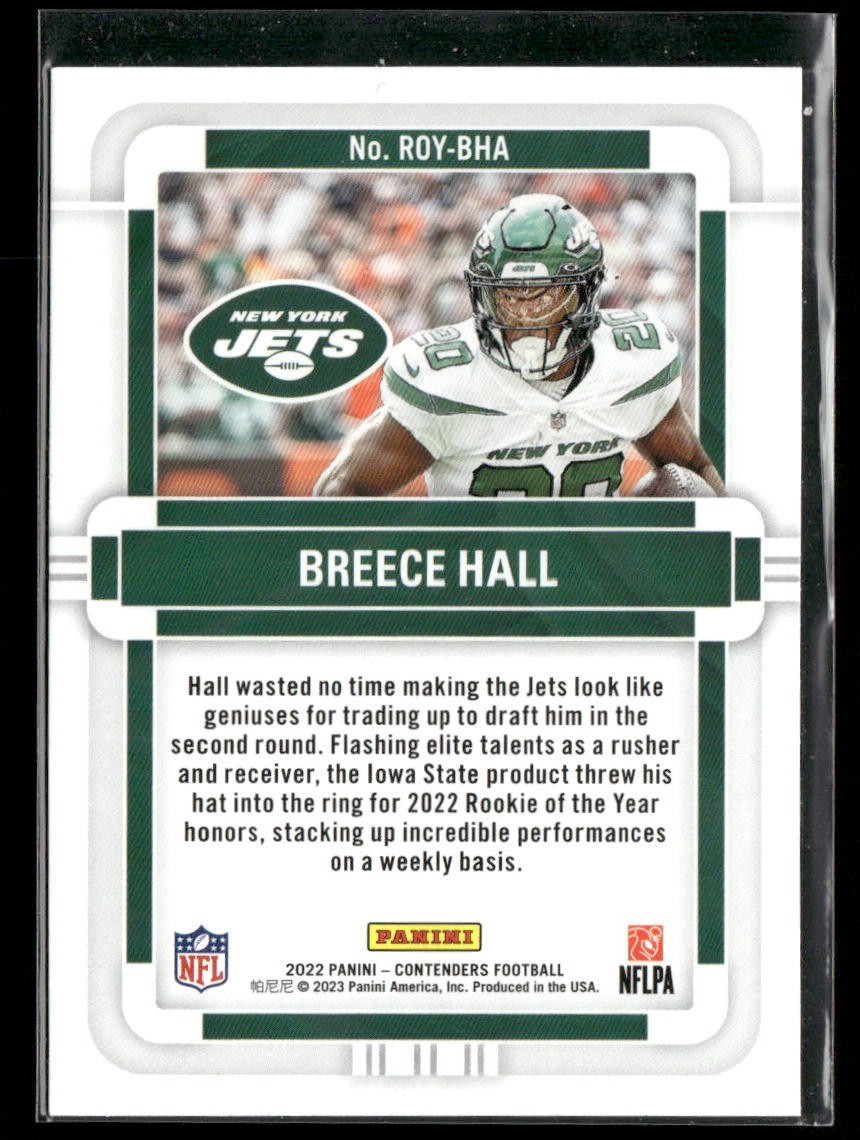 Breece Hall Player Lot Bundle 10 Different Football Cards BH001 Jets 4 RC back