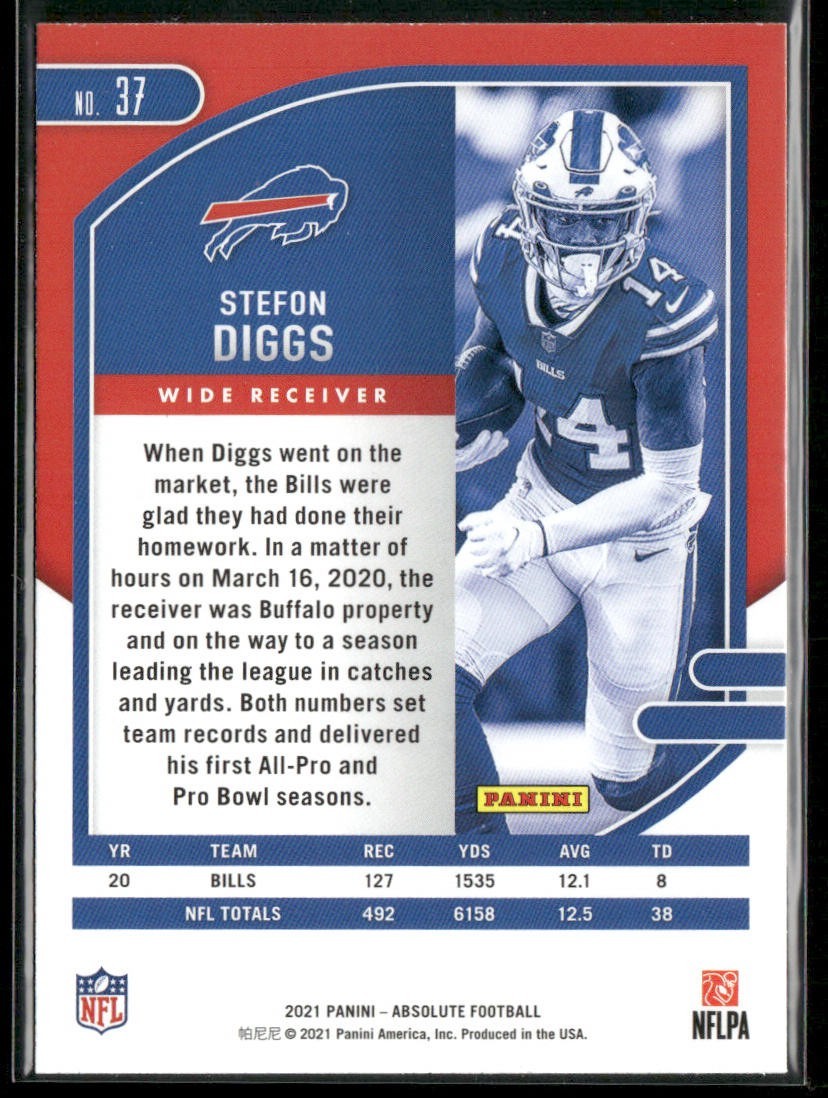 Stefon Diggs Player Lot Bundle 10 Different Football Cards SD001 Bills Vikings back