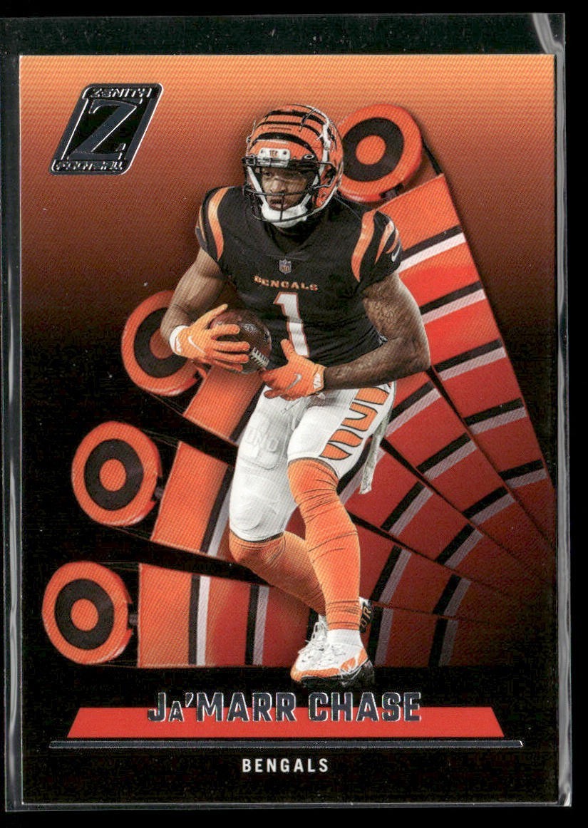 Ja'Marr Chase Player Lot Bundle 10 Different Football Cards JC002 Bengals 5 RC back