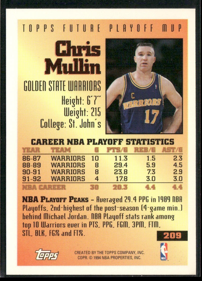 Chris Mullin Player Lot Bundle 10 Basketball Cards CM002 Warriors back