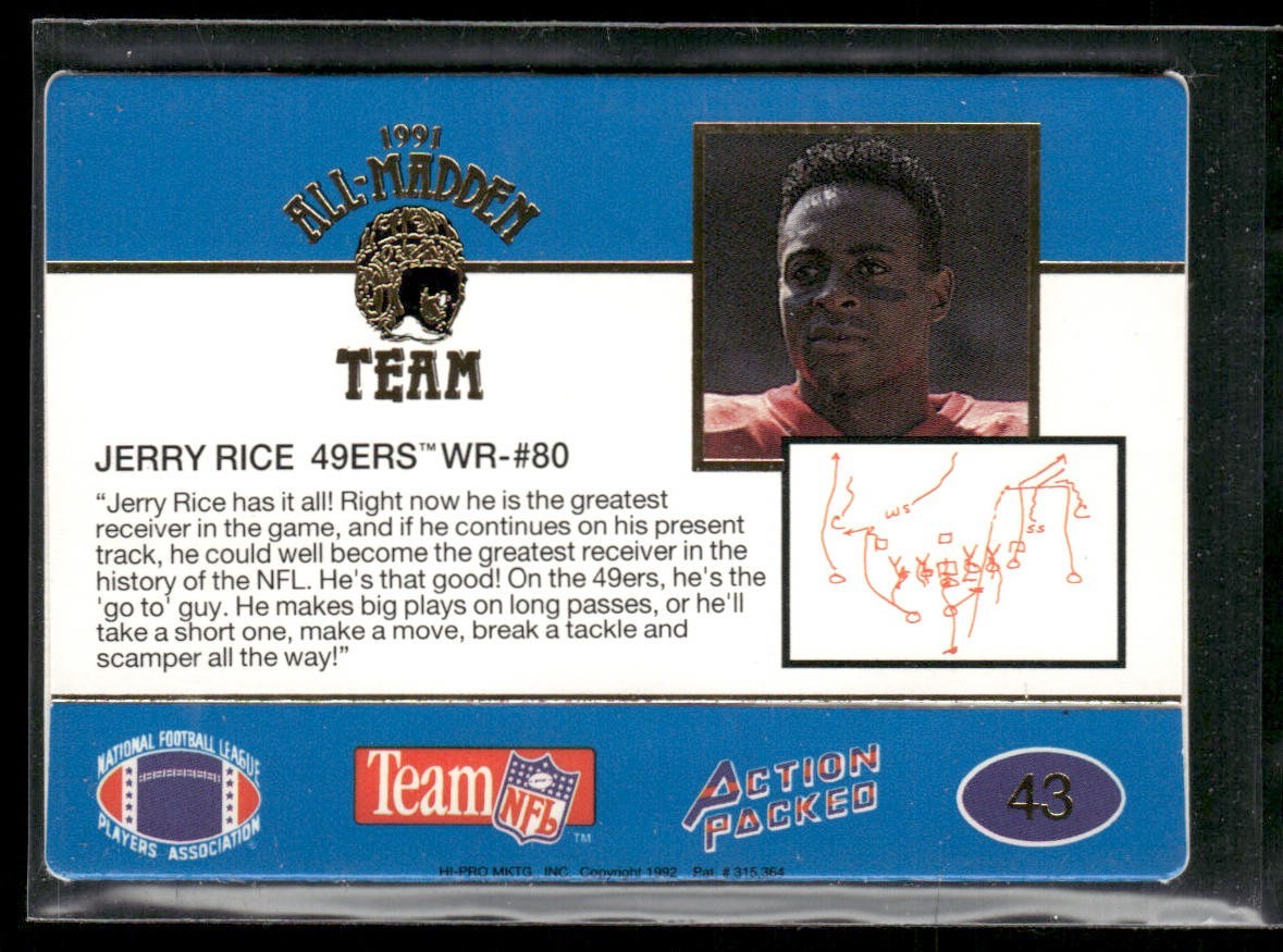 Jerry Rice Player Lot Bundle 10 Different Football Cards JR009 49ers back