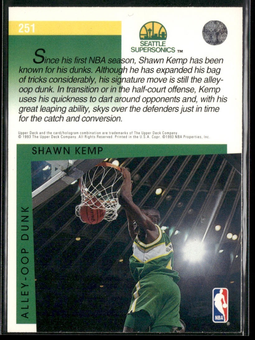 Shawn Kemp Player Lot Bundle 10 Basketball Cards SK002 Supersonics Cavs back