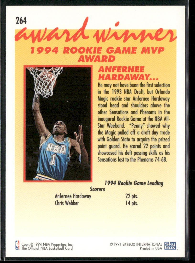 Anfernee "Penny" Hardaway Player Lot Bundle 10 Basketball Cards AH002 1 RC Magic back