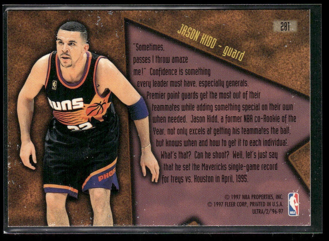Jason Kidd Player Lot Bundle 10 Basketball Cards JK001 Mavericks 1 RC back
