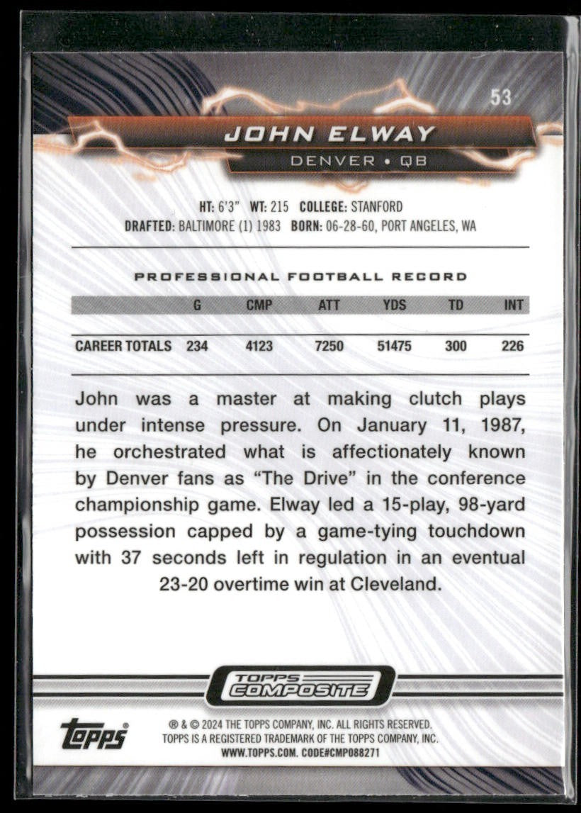 John Elway Player Lot Bundle 10 Different Football Cards JE006 Broncos back