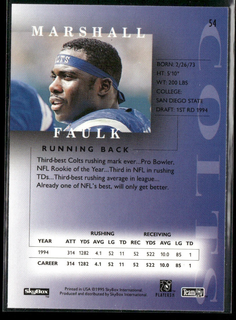 Marshall Faulk Player Lot Bundle 10 Different Football Cards MF001 Colts Rams back