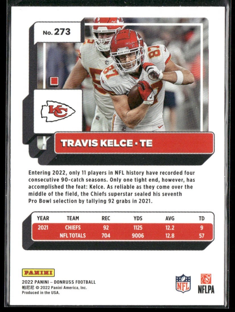 Travis Kelce Player Lot Bundle 10 Different Football Cards TK002 Chiefs back