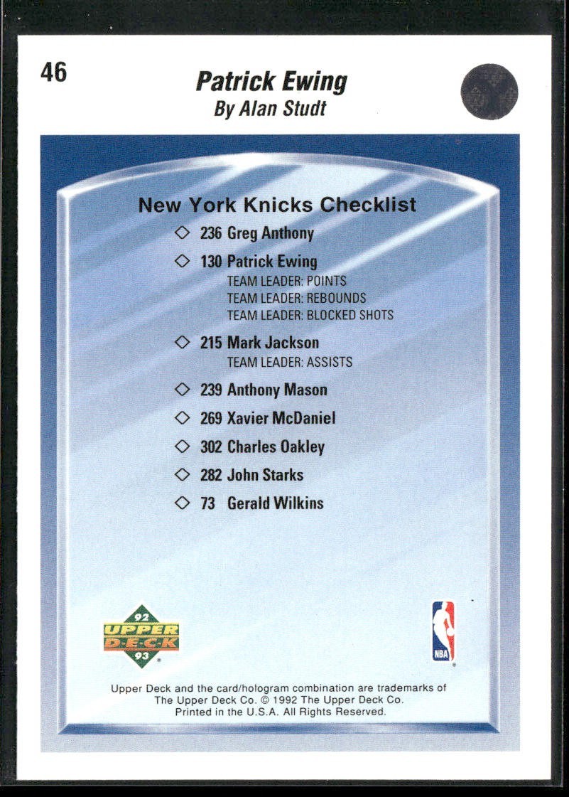 Patrick Ewing Player Lot Bundle 10 Basketball Cards PE002 New York Knicks back