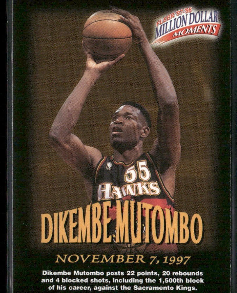 Dikembe Mutombo Player Lot Bundle 10 Basketball Cards DM003 Nuggets Hawks 1 RC back