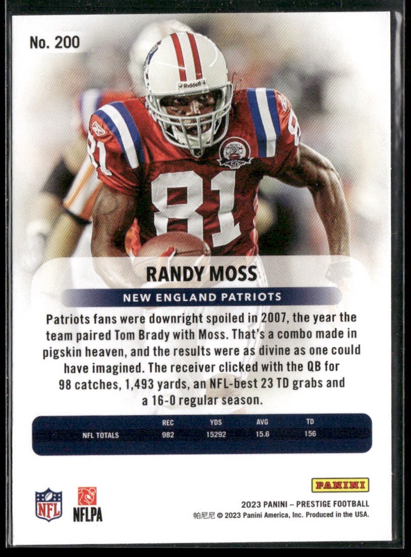 Randy Moss Player Lot Bundle 10 Different Football Cards RM001 Vikings Raiders back