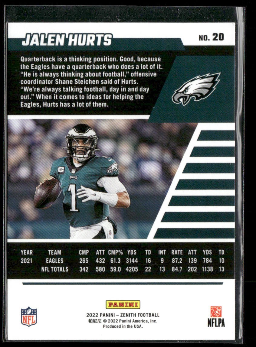 Jalen Hurts Player Lot Bundle 10 Different Football Cards JH003 Eagles back