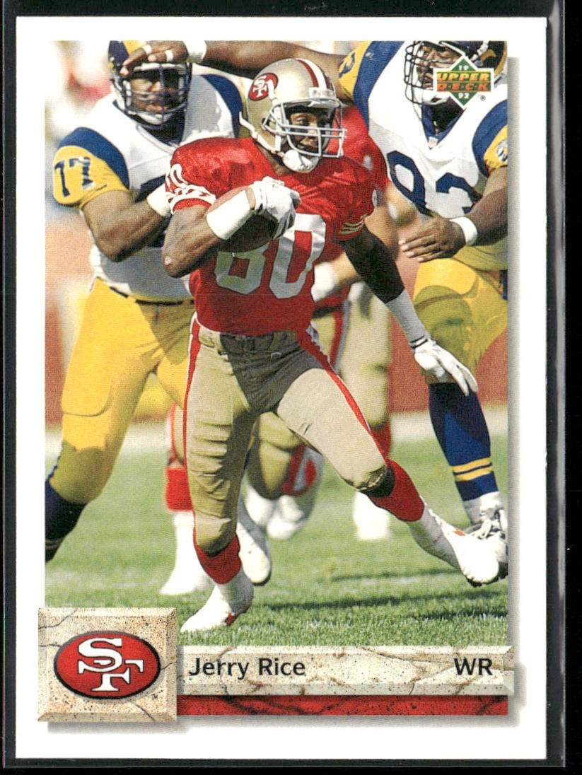 Jerry Rice Player Lot Bundle 10 Different Football Cards JR005 49ers back