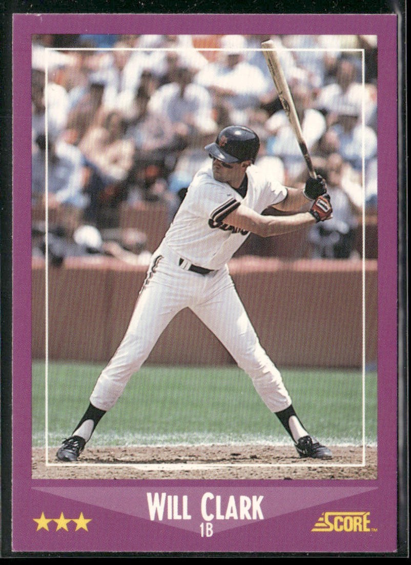 Will Clark Player Lot Bundle 10 Different Baseball Cards WC001 Giants back