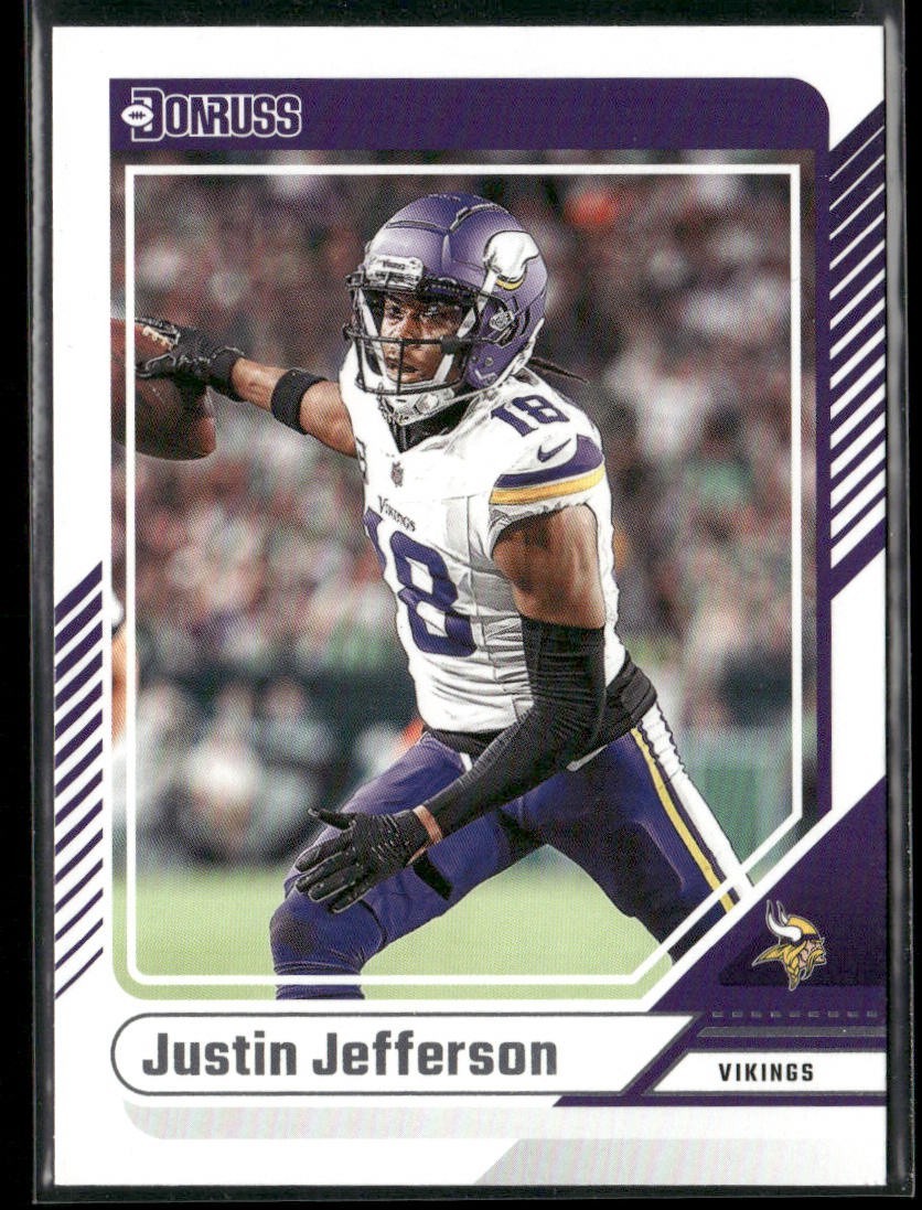 Justin Jefferson Player Lot Bundle 10 Different Football Cards JJ001 Vikings back