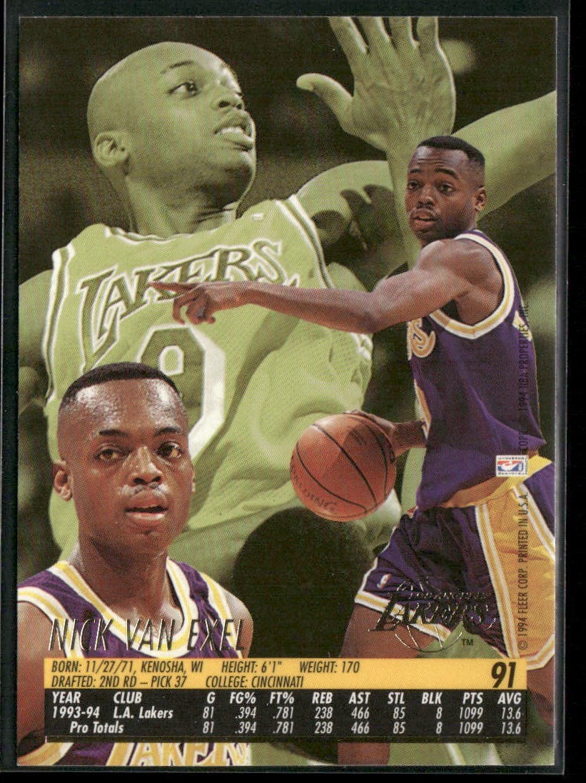 Nick Van Exel Player Lot Bundle 10 Basketball Cards NVE002 Lakers 2 RC's back