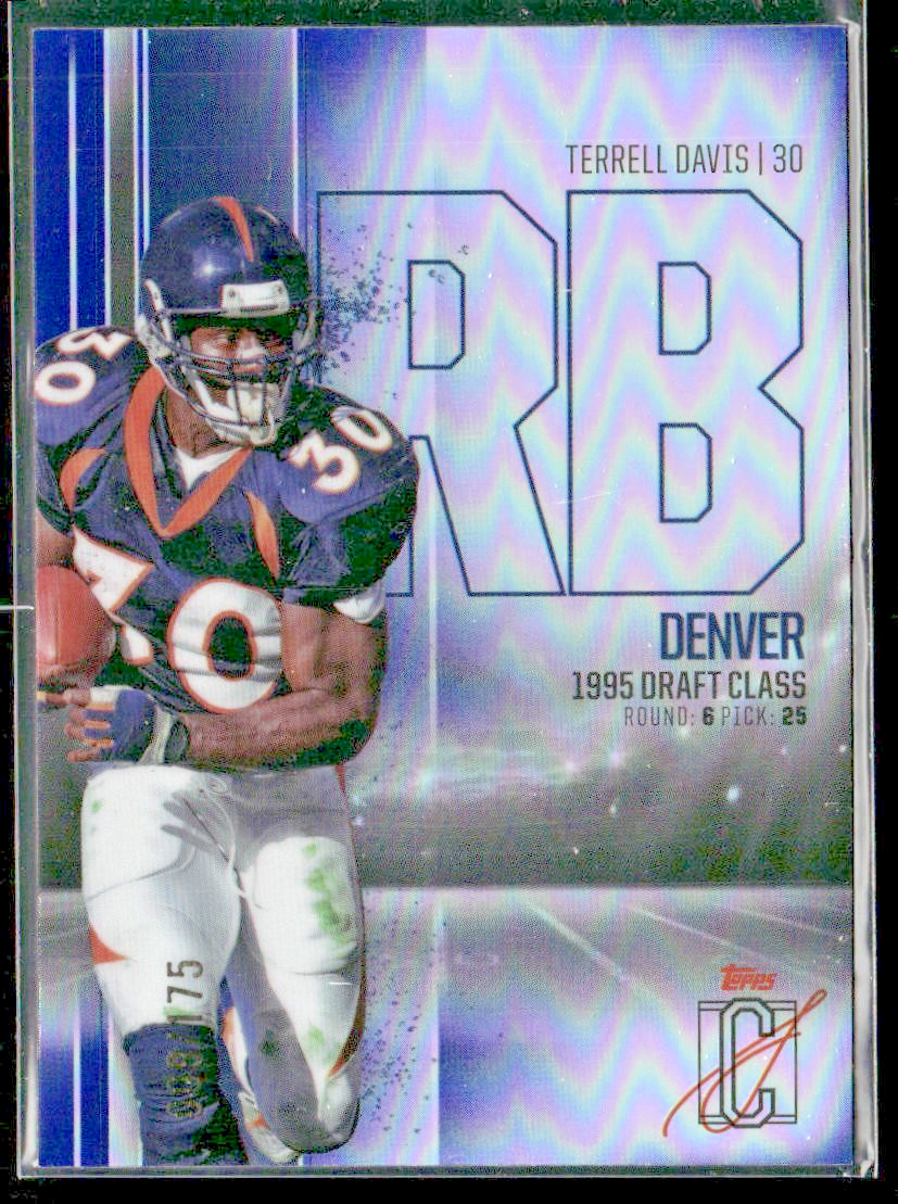 2024 Topps Signature Class #BCV-14 Terrell Davis Chrome Indigo Refractor #/175 front