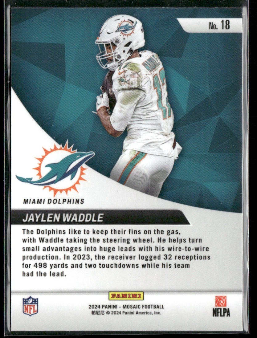 Jaylen Waddle Player Lot Bundle 10 Different Football Cards JW002 Dolphins 1 RC back