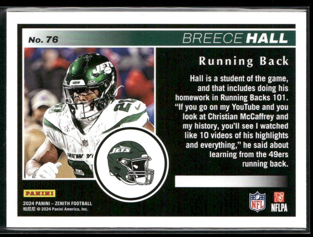 Breece Hall Player Lot Bundle 10 Different Football Cards BH001 Jets 4 RC back