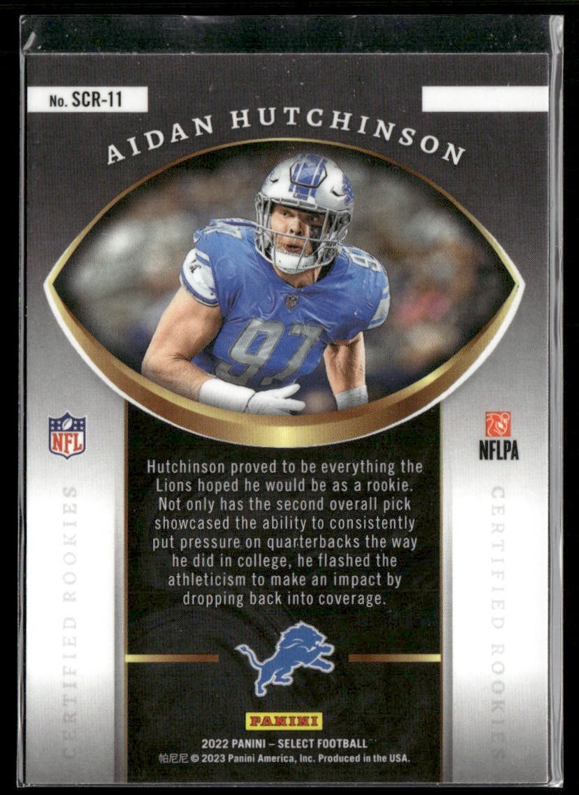 Aidan Hutchinson Player Lot Bundle 10 Different Football Cards AH002 Lions 6RC back
