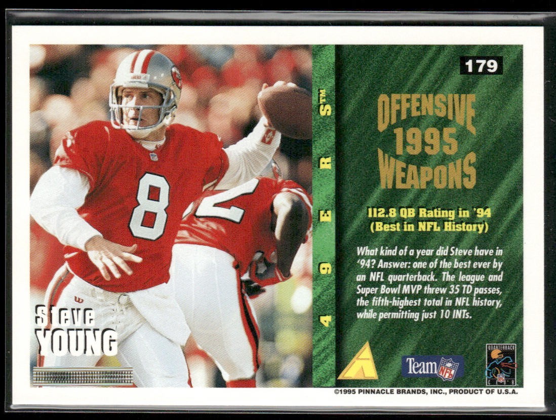 Steve Young Player Lot Bundle 10 Different Football Cards SY005 49ers back