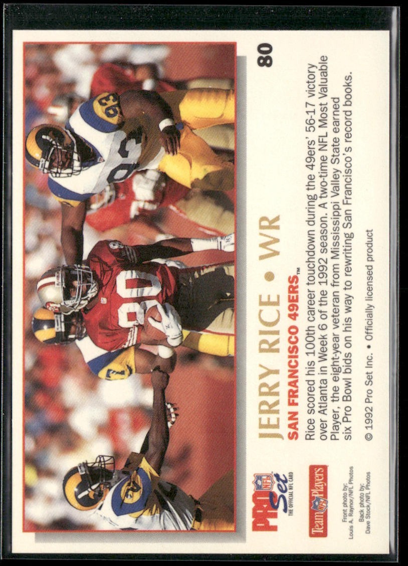 Jerry Rice Player Lot Bundle 10 Different Football Cards JR008 49ers back