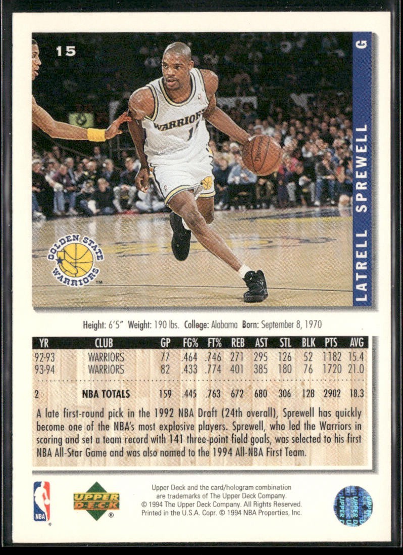 Latrell Sprewell Player Lot Bundle 10 Basketball Cards LS002 Warriors Knicks back