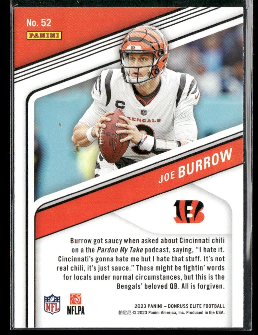 Joe Burrow Player Lot Bundle 10 Different Football Cards JB002 Bengals back
