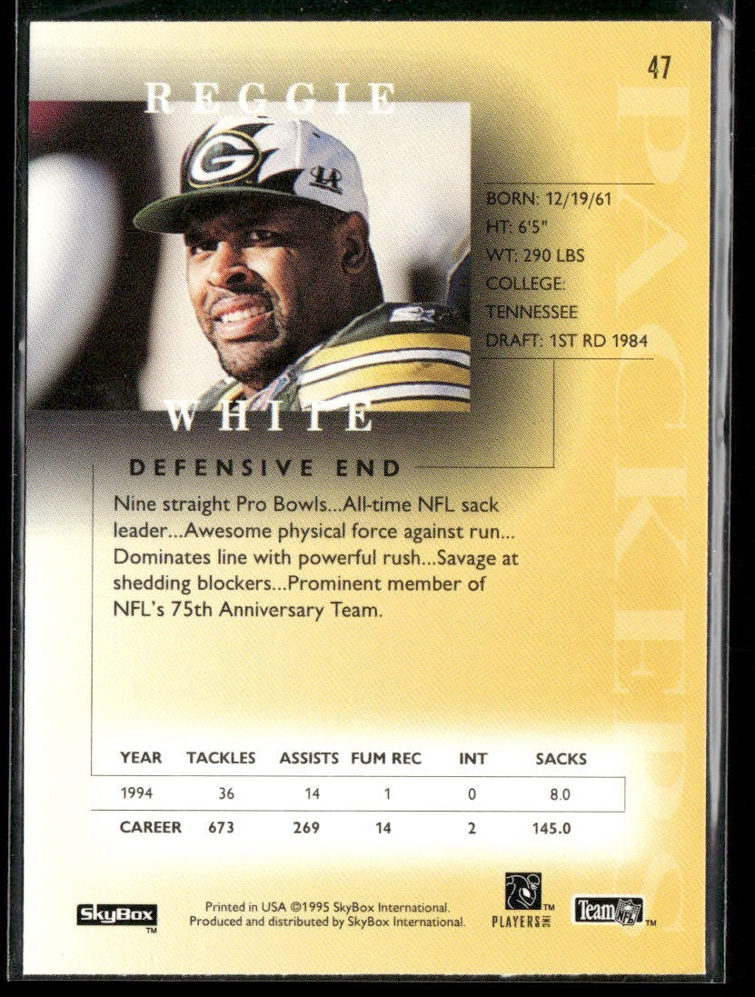 Reggie White Player Lot Bundle 10 Different Football Cards RW005 Eagles Packers back