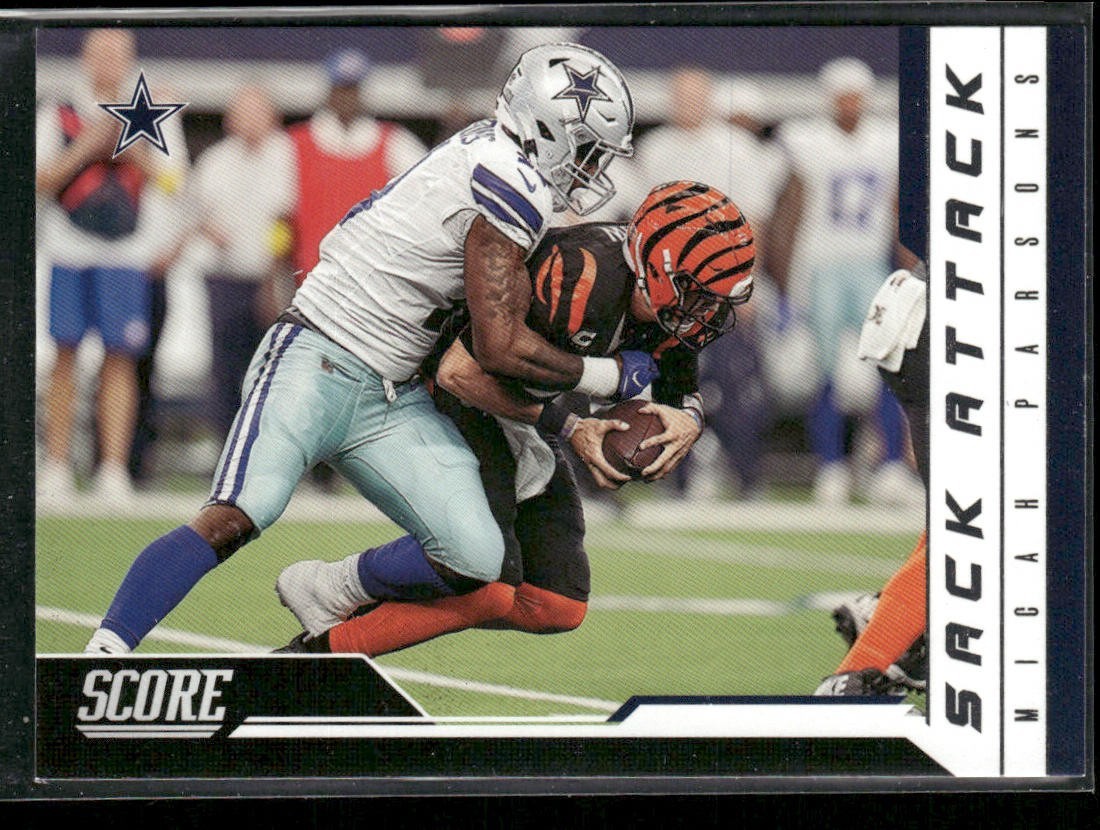 Micah Parsons Player Lot Bundle 10 Different Football Cards MP001 Cowboys back