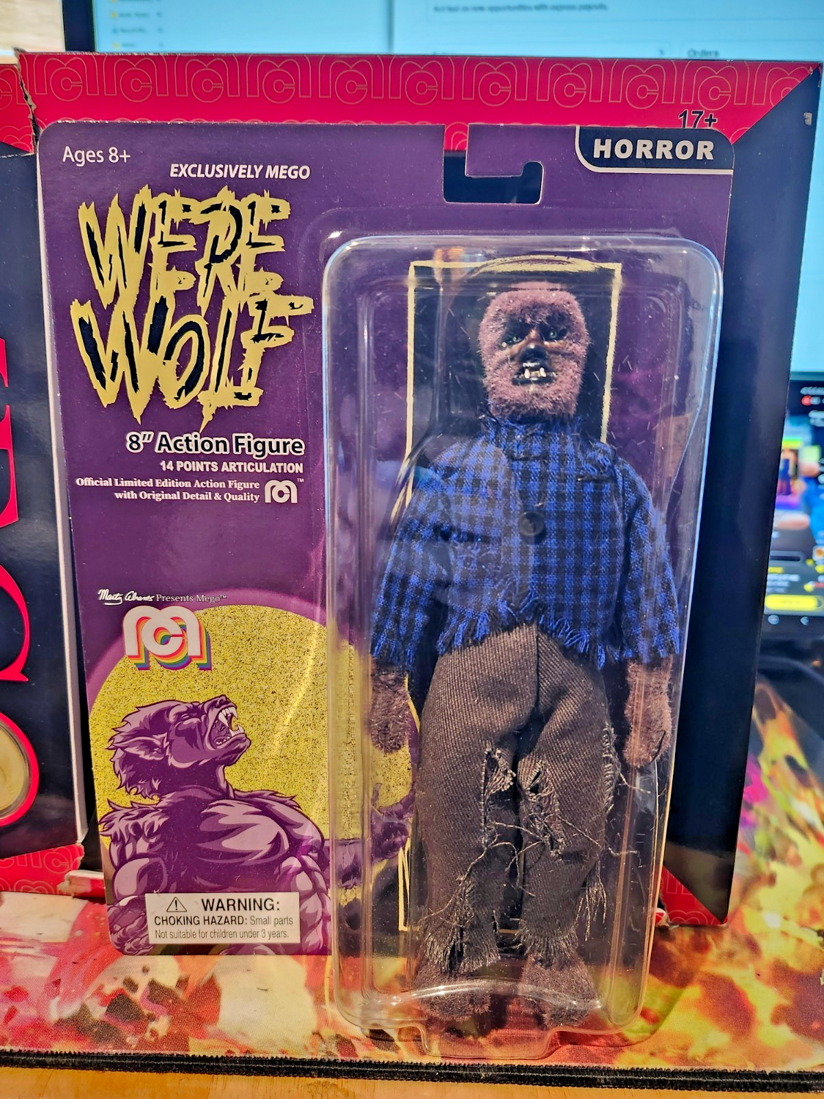 MEGO Horror and Legend 2-Pack | Werewolf and The Fly 8" With MEGO Gold Coin back