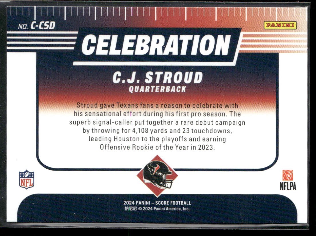 CJ Stroud Player Lot Bundle 10 Different Football Cards CJS001 4 RC back