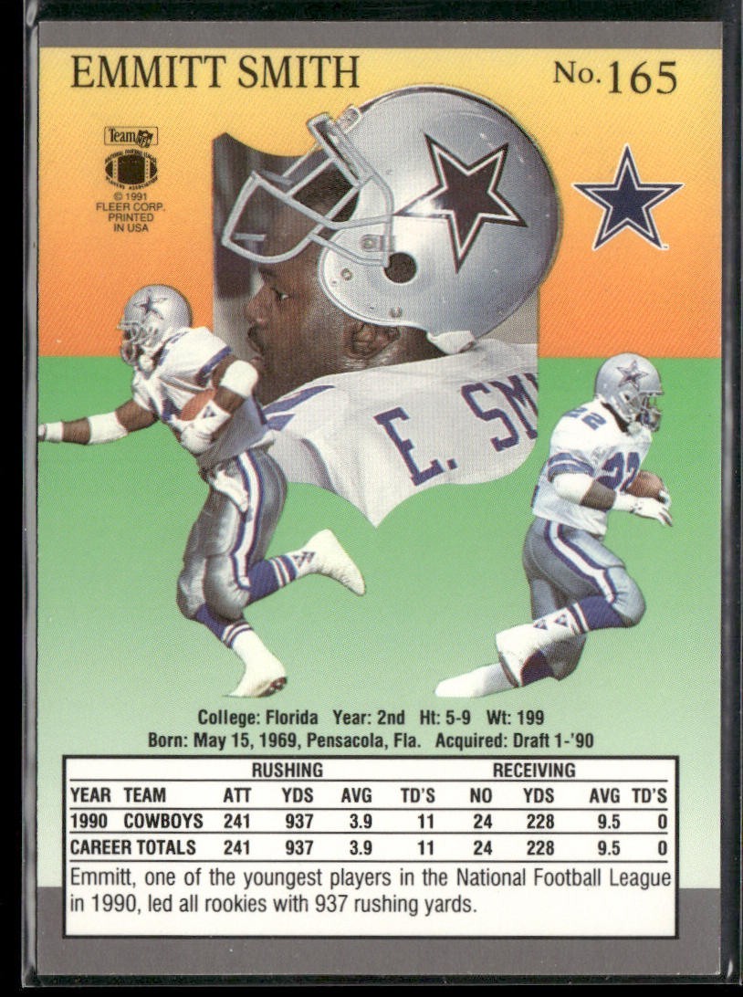 Emmitt Smith Player Lot Bundle 10 Different Football Cards ES005 Cowboys back