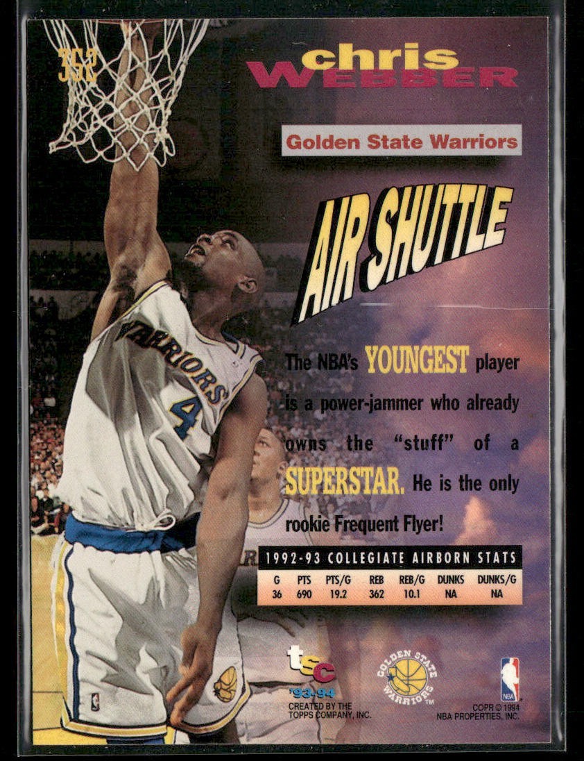 Chris Webber Player Lot Bundle 10 Basketball Cards CW003 Warriors 1 RC back