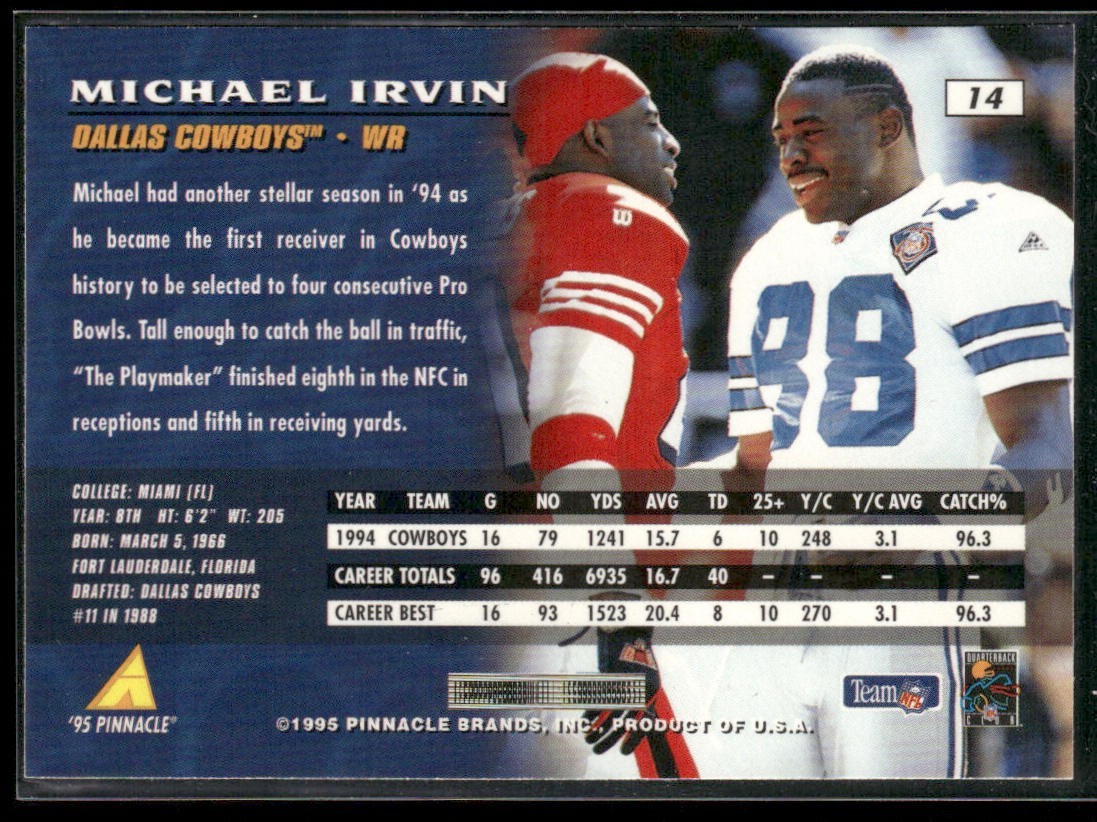 Michael Irvin Player Lot Bundle 10 Different Football Cards MI002 Cowboys back