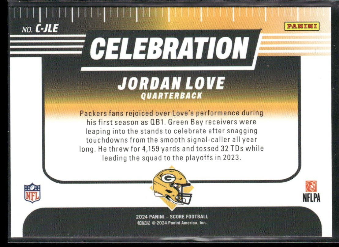Jordan Love Player Lot Bundle 10 Different Football Cards JL001 Packers back