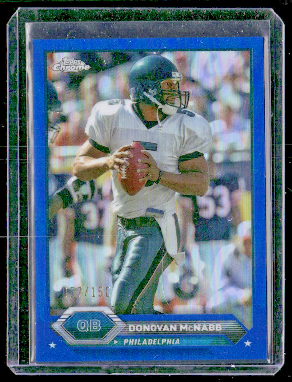 Donovan McNabb 2023 Topps Composite Chrome Blue Refractor /150 Eagles QB HOF front